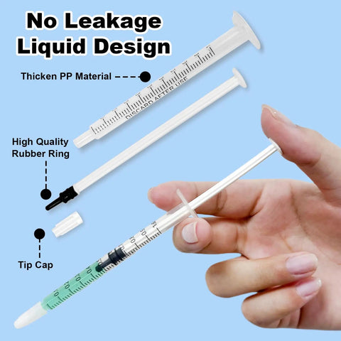 30 Pack 1ml Needleless Syringes With Cap For Liquids Pet Feeding Oil Glue DIY Projects Non Sterile Easy Push Plunger Ideal