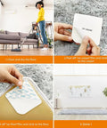 Steps for applying 8 Pack Non Slip Rug Tape For Area Rugs Reusable Double Sided Adhesive Stickers That Keep Rug Corners Flat On Hardwood Floors And Tile Easy Install Rug Grips No Damage To Floors