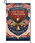250 Years America Garden Flag 12x18 Double Sided USA Patriotic Banner For 4th Of July Outdoor Decor Burlap Yard Flag With Eagle Design