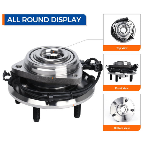 Front Wheel Hub And Bearing Assembly 513272 For 2007 To 2010 Jeep Wrangler 5 Lug With ABS Easy Bolt On Replacement