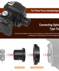 Connecting a Beginner Friendly 1.25 Inch Telescope Camera Adapter Kit With Variable Projection Tube For Prime Focus And Eyepiece Projection Astrophotography With Refractors Or Reflector Telescopes to a camera.