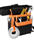 8 Pocket Tool Pouch Waist Bag For Tools Adjustable Belt Work Apron with tools, lightweight durable organizer fits most waist sizes