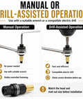 Heavy Duty Carbon Steel Rivet Nut Tool Set With M12 Head And 10 Rivet Nuts Handy Workshop Kit for manual or drill use