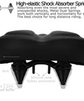 Ultra Comfortable Oversized Bike Seat With Memory Foam Padding And Extra Wide Soft Saddle, shock absorbing springs visible