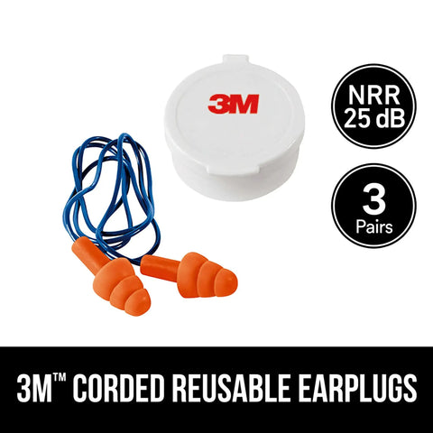 Reusable Corded Earplugs Bring You Rock Solid 25 Decibel Noise Reduction, Slick Tri Flange Fit For All Day Grinding, Washable Sound Blocking Hearing Protection For Worksites And Backyard Shindigs, Orange