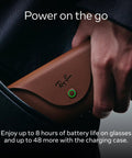 Meta Gen 2 Skyler Smart AI Glasses in charging case, demonstrates portability and power with 2x battery life capability.