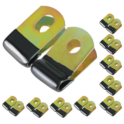Brake Line Clip Set For Three Sixteenth Inch Tubing, Cushioned Steel Clips With Rubber Insulation, 20 Pack For Easy Install