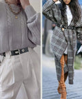 Badass Punk Grommet Leather Belt With Detachable Silver Chain Unisex Adjustable Waist Strap For Ripped Jeans Streetwear Flex And Everyday Rocker Vibes Style worn over casual outfits.