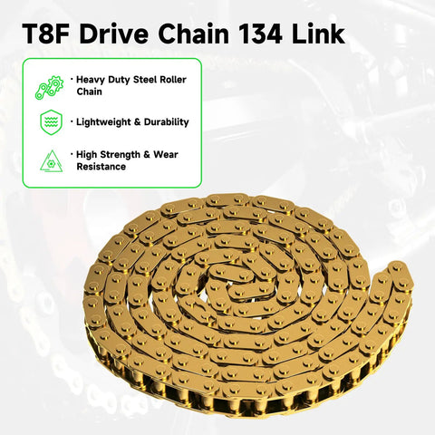 134 Link Drive Chain For 2 Stroke Dirt Bikes And Pocket Rockets Compatible With 47cc 49cc 50cc Pit Bikes, gold chain coiled