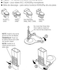 Diagram showing Genuine 2 Inch Toilet Flapper Hinge Replacement for one-piece toilets with installation steps and compatibility.