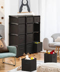 DIY Cube Organizer Shelf With 12 Fabric Storage Cubes in a cozy playroom setting
