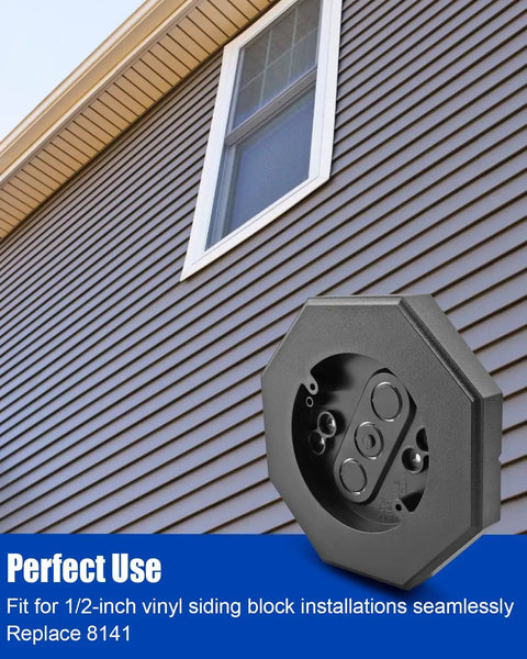 Vinyl Siding Outdoor Light Mounting Block Bracket Kit For Half Inch Plate With Waterproof Seal Easy No Fuss Install Direct Replacement For 8141 mounted on vinyl siding