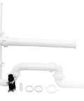 Garbage Disposal Installation Kit White Plug And Play DIY Ready System With All Components For Quick Easy Install of pipes and fittings.