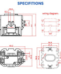 Technical drawing of One Pole 24VAC Coil Contactor For Air Conditioner Condenser And HVAC Compressor 30 Amp FLA Definite Purpose