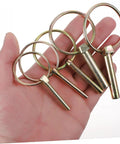 Spring Loaded Lynch Pin Fastener Kit 10 Pcs Heavy Duty Hitch Lock Pins For Farm Lawn Garden Trailers Tractor Mower Galvanized Shaft Locking Pin Assortment, 10-piece set in hand