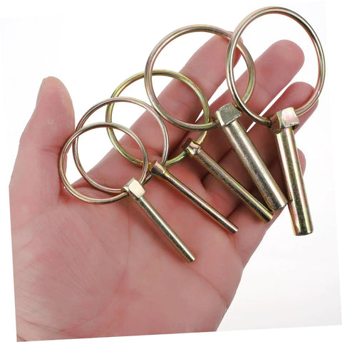 Spring Loaded Lynch Pin Fastener Kit 10 Pcs Heavy Duty Hitch Lock Pins For Farm Lawn Garden Trailers Tractor Mower Galvanized Shaft Locking Pin Assortment, 10-piece set in hand