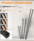 Product dimensions of FTL CCT LED Recessed Lighting Kit, Wood Slat Wall Panel Lights 2700K-6000K with size indicators.