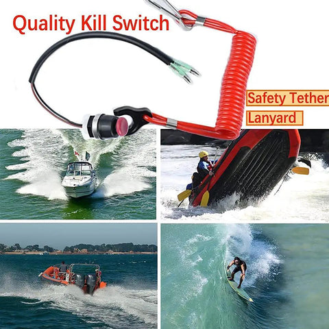 Beefed-Up Kill Switch Lanyard For Outboard Engines And Boats Waterproof Safety Stop Switch To Cut Power In Emergencies Replacement Ignition Kill Switch Cable Ideal Boat Safety Accessory