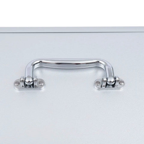 Heavy Duty Cell Phone Locker For Classrooms 48 Slot Portable Storage Cabinet built with a durable chrome latch handle for secure access.