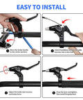 Installation steps for Bike Brake Lever Set For MTB Road And Folding Bikes Aluminum Alloy Levers with two brake cables and housing.
