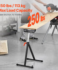 Killer 2 Pack Adjustable Roller Stands Built Like A Tank With Chrome Steel Supports Up To 250 Pounds Each for wood cutting.