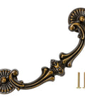 Drop Bail Drawer Pull 5 Inch Center To Center 128 Mm Hole Spacing Includes 2 Screws Antique Brass Finish bronze metal hardware