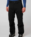 Legendary Short Ski Pants For Men 990 Black X-Large shown worn with ski boots front view
