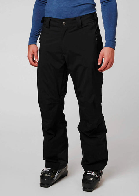 Legendary Short Ski Pants For Men 990 Black X-Large shown worn with ski boots front view