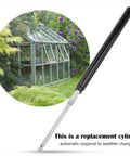 Solar Powered Greenhouse Vent Opener Cylinder Replacement For Automatic Window Openers, Temperature Controlled, Black Cylinder
