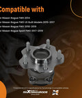 Rear Wheel Hub And Bearing Assembly For Nissan Rogue FWD 2014 To 2019 And Rogue Sport FWD 2017 To 2019 With Encoder ABS close-up