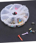 Colorful Metal Brads Fasteners Set For DIY Crafts Scrapbooking And Cardmaking Easy To Use Embellishment Kit With Storage Box