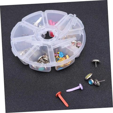 Colorful Metal Brads Fasteners Set For DIY Crafts Scrapbooking And Cardmaking Easy To Use Embellishment Kit With Storage Box