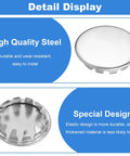 Twelve Pack Half Inch Round Stainless Steel Electrical Box Knockout Plugs display showing smooth high-quality steel finish and elastic design.