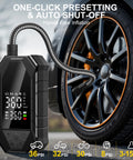 Cordless Tire Inflator Portable Air Pump With LED Light And Smart Digital Gauge, 150 Psi Fast Inflation For Cars