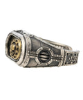 Straight Up Premium Warhammer 40K Adeptus Mechanicus Cipher Of The Machine God Ring For Men Gold Plated 925 Sterling Silver Gothic Gaming Jewelry, showcasing a detailed gear design.