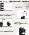 Instructions for setting combination on 40 Pack Four Digit Combination Padlocks For Luggage And Lockers, Waterproof Outdoor Resettable Locks.