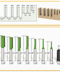 Industrial Grade Micro Grain Carbide Router Bits Set With Quarter Inch Shank delivers various cutting diameters and sharpness specifications.