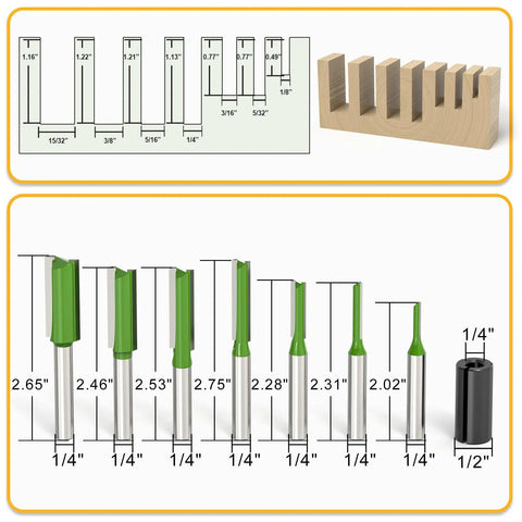 Industrial Grade Micro Grain Carbide Router Bits Set With Quarter Inch Shank delivers various cutting diameters and sharpness specifications.
