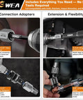 Solid 14-Piece Multi-Spline Screw Extractor Set For Your Garage With Easy Out Bits And Adapters, 3/8-inch hex adapter