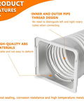 Square to round exhaust hose adapter for portable air conditioners fits 7 by 5.9 inch square vents to 5.9 inch hoses ABS plastic connector