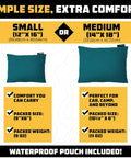 Memory Foam Travel Pillow For Planes And Cars Ultra Compact Easy Carry Micro Suede Neck Support For Adults size options.
