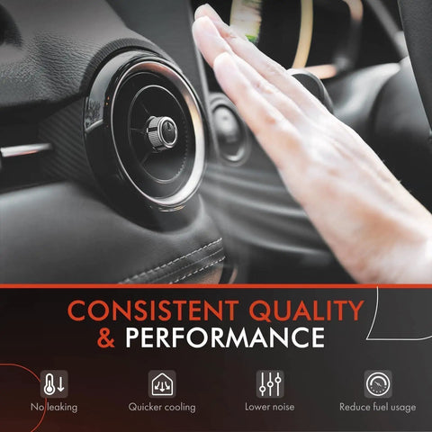 Direct Fit A/C Compressor With Clutch Crush The Heat Keep Your Ride Chill Plug And Play Replacement for Honda, showing air vent and hand.