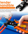 Awesome Set Of Premium Push To Connect Air Line Disconnect Tools With 15 Piece Fitting Kit For Quick Removal And Installation On All Common Pneumatic Sizes Like 1/4 Inch To 1/2 Inch Without Any Hassle. narrow-space pneumatic disconnect tool with orange handle on air line fittings