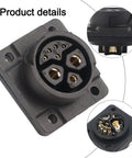 Bulletproof Eight Pin IP67 Energy Storage Connector Rated For 50 Amps And 500 Volts with male female plugs close-up showing pin details.