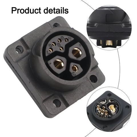 Bulletproof Eight Pin IP67 Energy Storage Connector Rated For 50 Amps And 500 Volts with male female plugs close-up showing pin details.