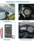 Applications of 3 Pack Polarizing Film Sheets 7.8 By 11.8 Inches 20 By 30 Cm Non-Adhesive Polarizer for photography, watch, multimeter, motorcycle dashboard