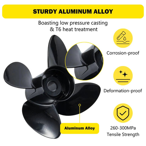 Beefed Up Aluminum Boat Propeller 14x19 for Mercury Mercruiser 135-300HP Outboards 2 And 4 Stroke Four Blades 15 Spline Right Hand Rotation Hub Kits Included Fits Alpha One And Bravo Drives