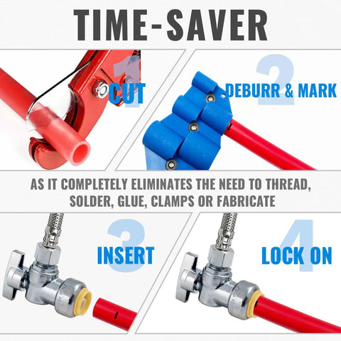 Installation steps for Angle Stop Valve Pack Twenty Five No Lead Brass Push To Connect One Half By Three Eighth Inch Compression.