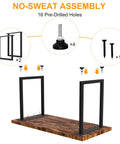 Heavy Duty 14 Gauge Steel Counter Height Table Legs 34 By 24 Inch Square Metal Frame For DIY Kitchen Island Or Standing Desk Industrial Black Built To Last Set Of 2 Supports Up To 1000 Pounds, showing assembly components and pre-drilled holes for easy installation on a wooden surface.