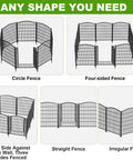 No-Dig Gate-Equipped Decorative Garden Fence Kit For Pets, 10 Panels, 31-Inch High By 21.7-Foot Long, Rustproof Metal configurations
